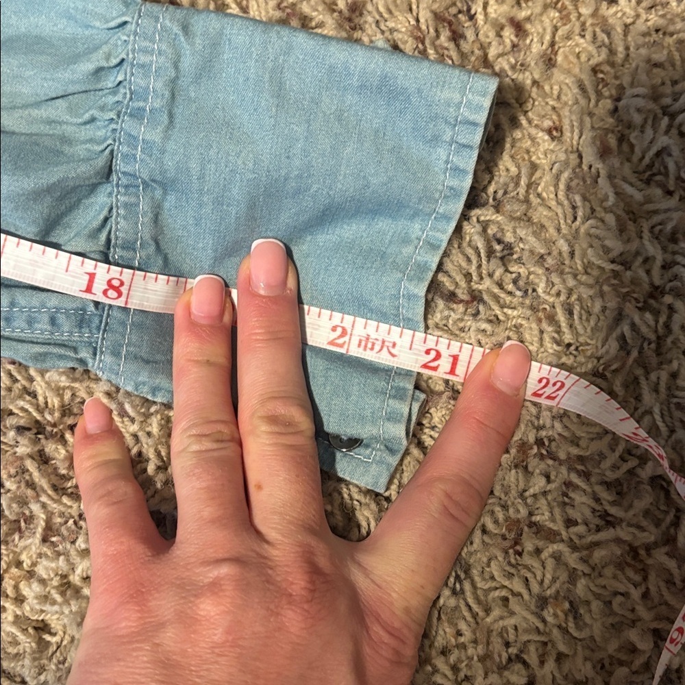 PAIGE puff sleeve button up denim women’s - Picture 5 of 6